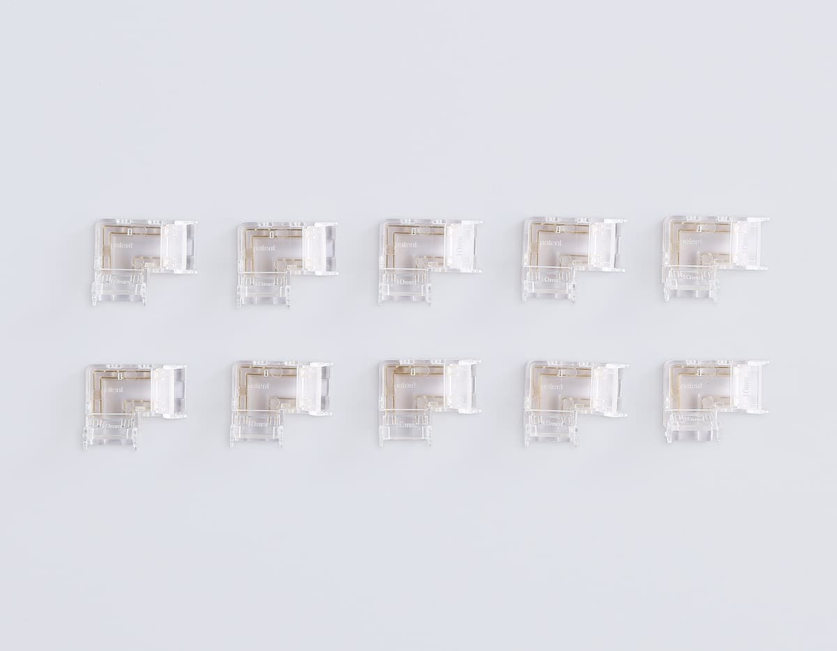 Соединитель угловой COB RGB 12/24V для лент 10mm GS6891 (4 конт.) (10шт. в комплекте) GS6891 Соединитель угловой COB RGB 12/24V для лент 10mm (4 конт.) (10шт) Ambrella Light 7