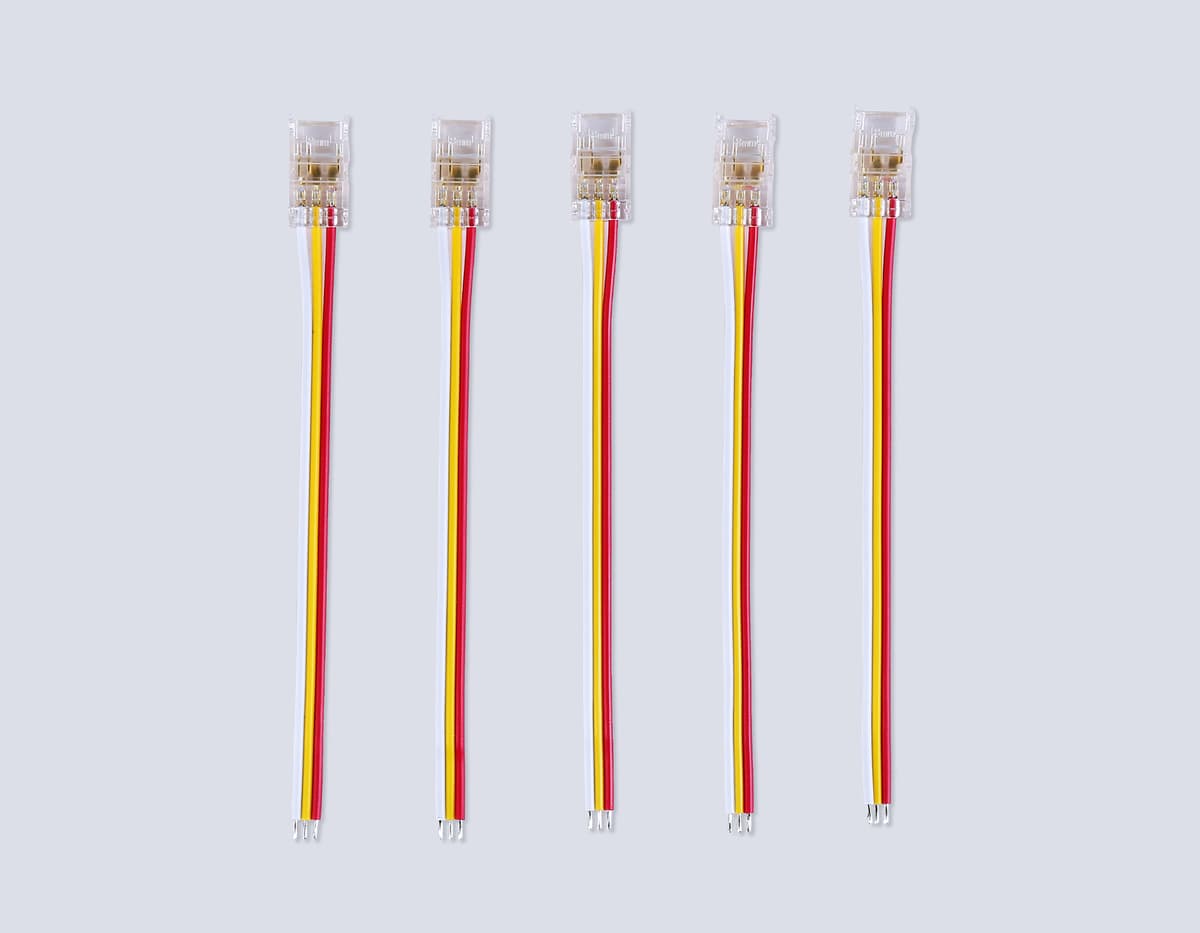 Соединитель гибкий односторонний COB CCT 12/24V для лент 8mm GS7406 (3 конт.) (5шт. в комплекте) GS7406 Соединитель гибкий односторонний COB CCT 12/24V для лент 8mm (3 конт.) (5шт) Ambrella Light 7