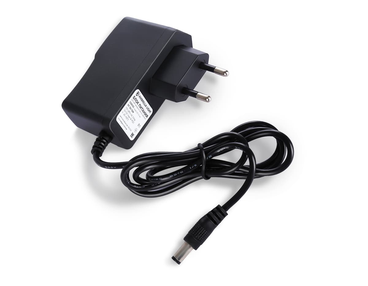 Блок питания (адаптер) для светодиодной ленты с вилкой 12V 12W 1A IP20 100-240V 75*27*68 GS8505 GS8505 блок питания 12V 12W 1A IP20 100-240V 75*27*68 Ambrella Light 2