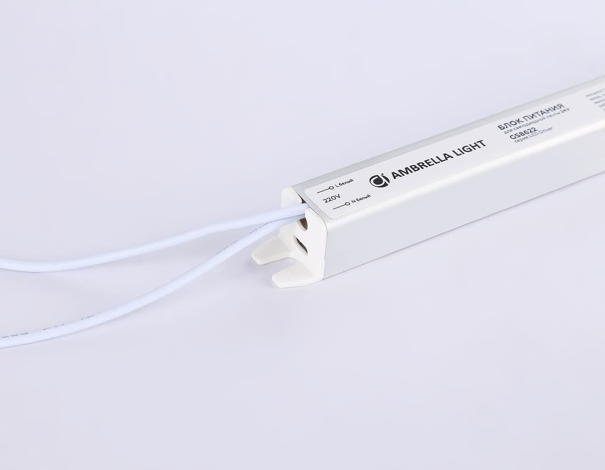 Блок питания ультратонкий для светодиодной ленты 24V 24W 1A IP20 185-260V 172*18*18 GS8622 GS8622 блок питания 24V 24W 1A IP20 185-260V 172*18*18 Ambrella Light 6