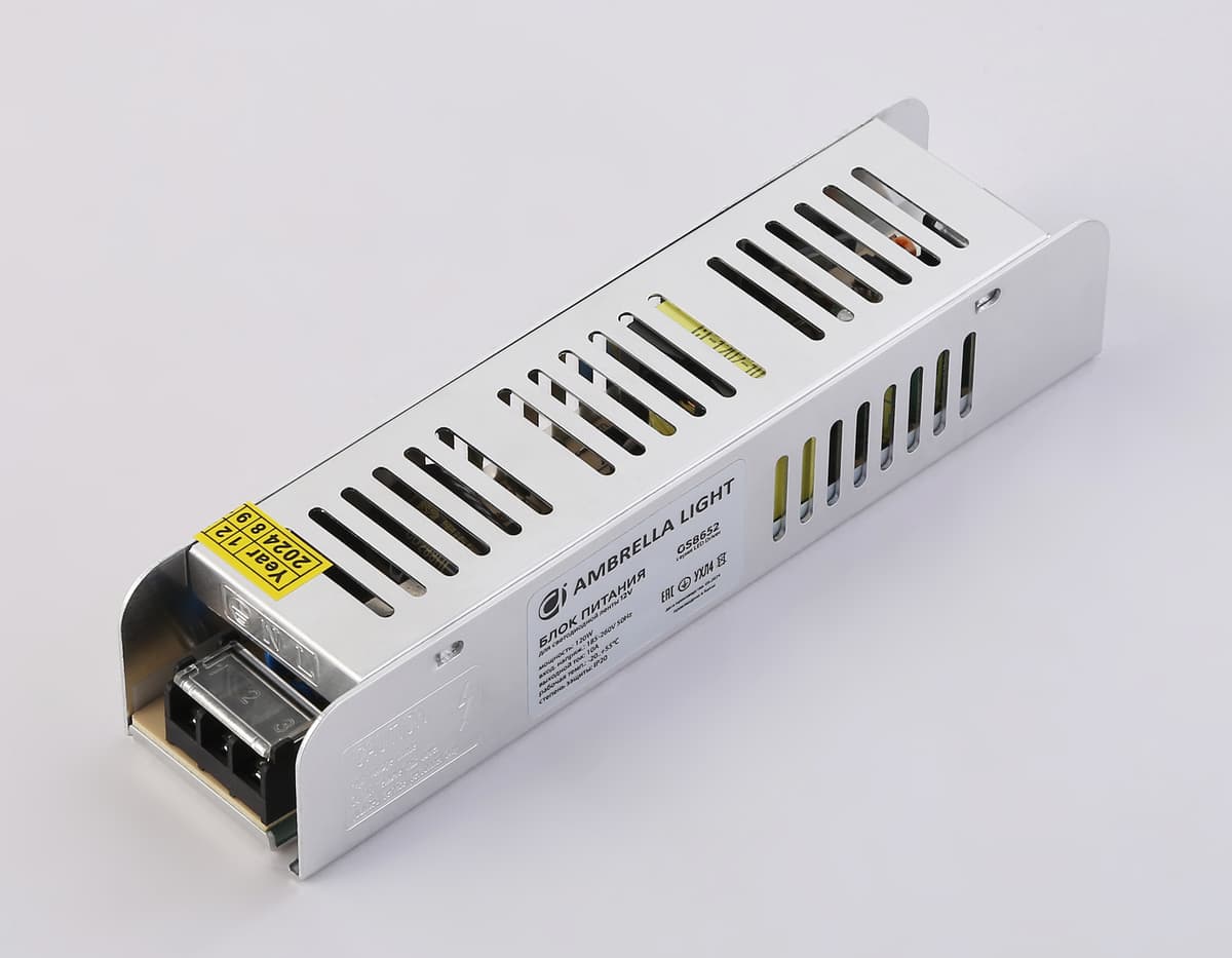 Блок питания с EMC для светодиодной ленты 12V 120W 10A IP20 185-260V 188*46*36 GS8652 GS8652 блок питания 12V 120W 10A IP20 185-260V EMC 188*46*36 Ambrella Light 8