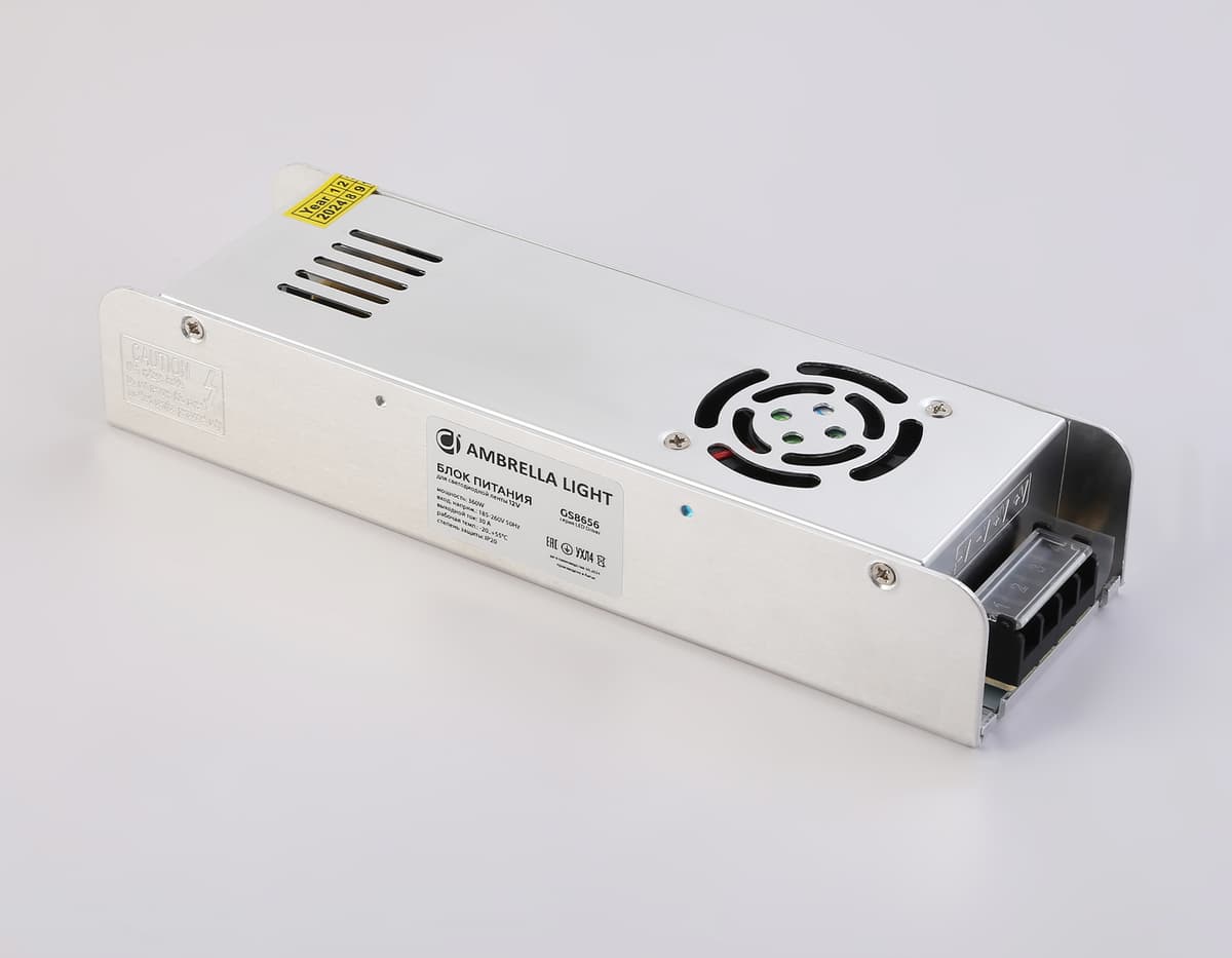 Блок питания с EMC для светодиодной ленты 12V 360W 30A IP20 185-260V 223*67*40 GS8656 GS8656 блок питания 12V 360W 30A IP20 185-260V EMC 223*67*40 Ambrella Light 10