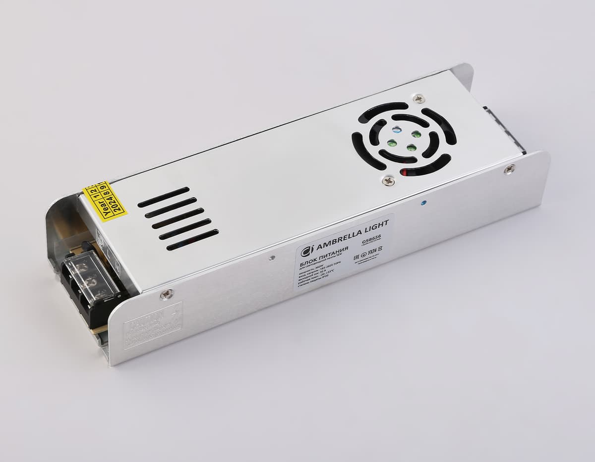 Блок питания с EMC для светодиодной ленты 12V 360W 30A IP20 185-260V 223*67*40 GS8656 GS8656 блок питания 12V 360W 30A IP20 185-260V EMC 223*67*40 Ambrella Light 9