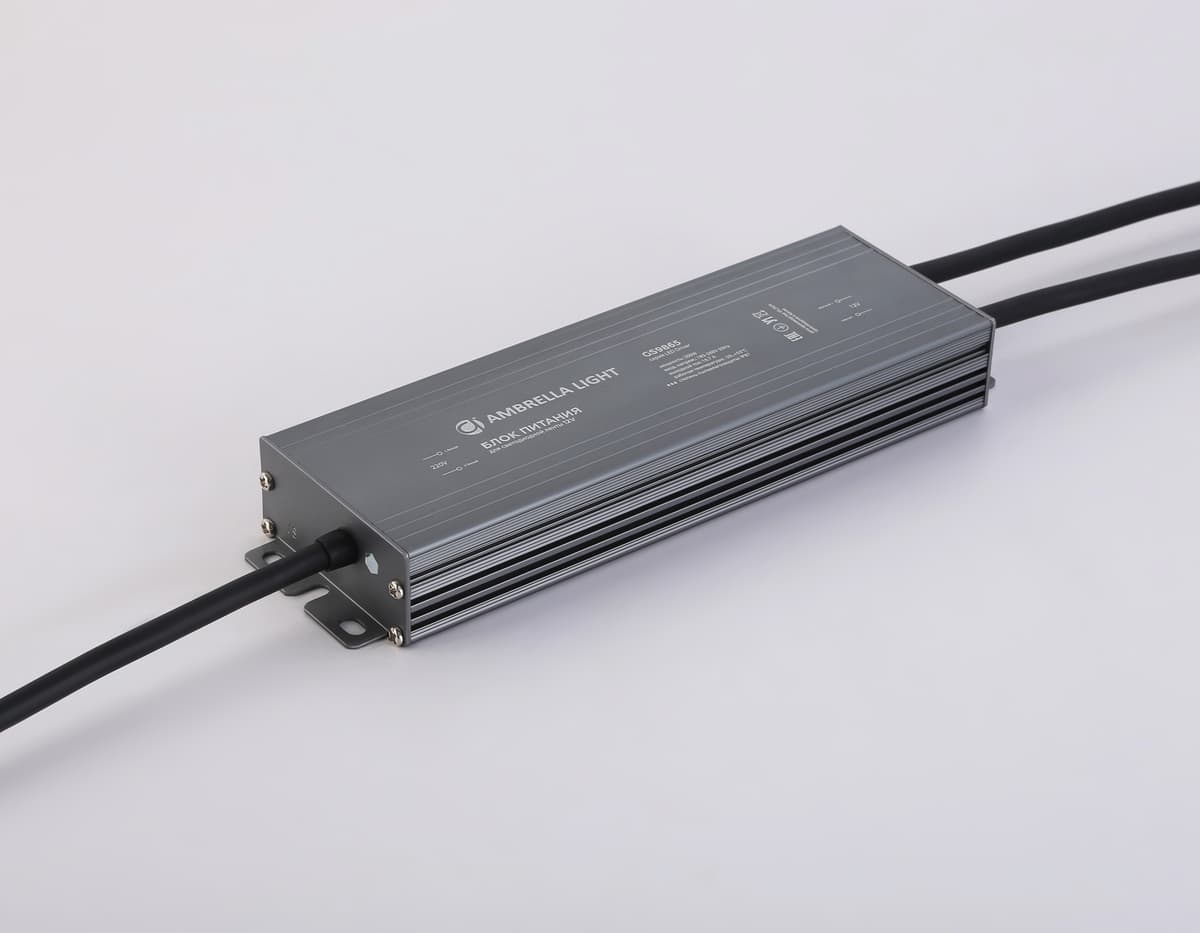 Блок питания для светодиодной ленты 12V 200W 16,7A IP67 185-260V 220*65*28 GS9865 GS9865 блок питания 12V 200W 16.7A IP67 185-260V 220*65*28 Ambrella Light 9