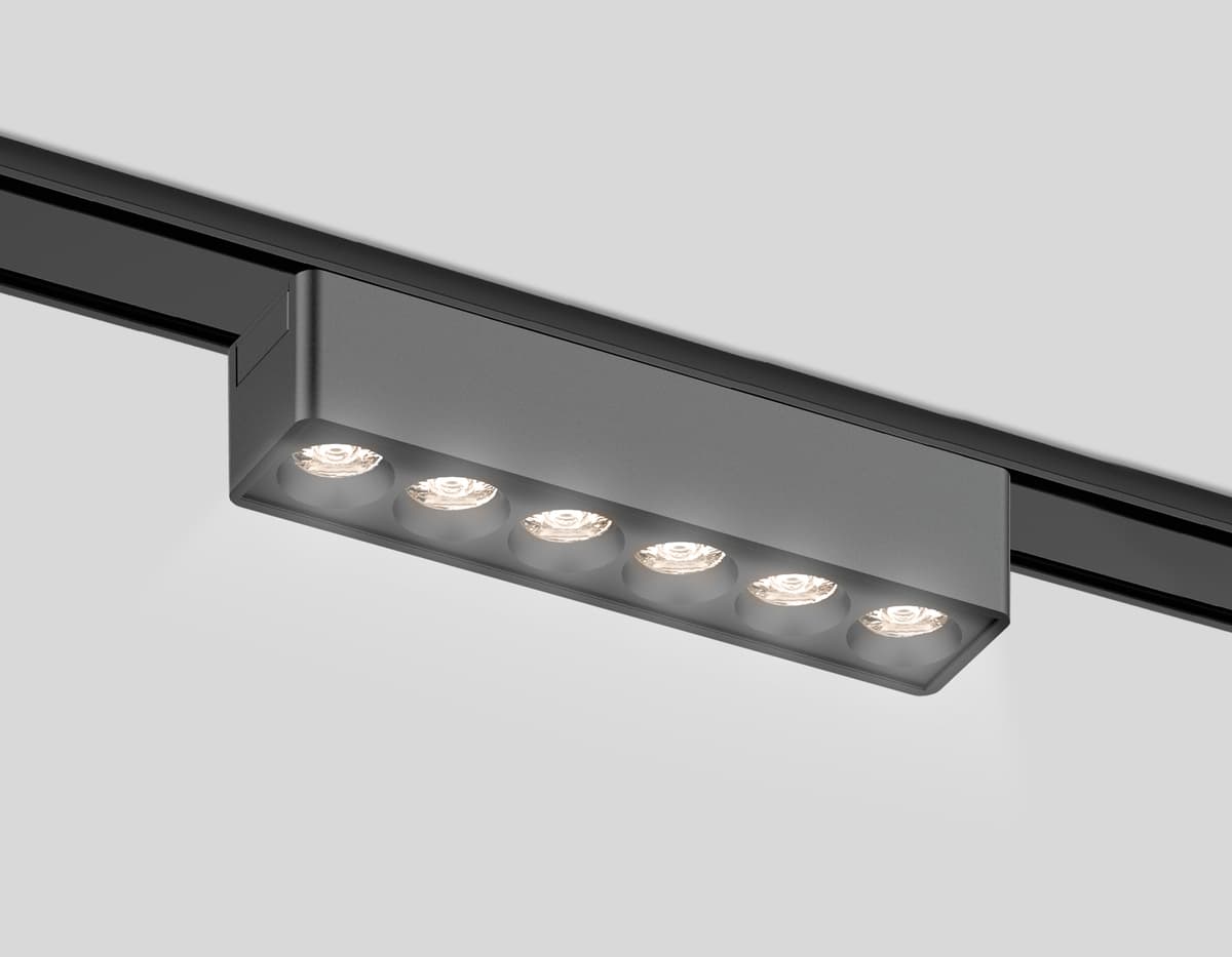 Светильник светодиодный трековый для шинопровода Magnetic Ultra Slim 48V GV1403 BK черный IP20 6W 4200K 48V 24° 122*26*24 Ambrella Light 5