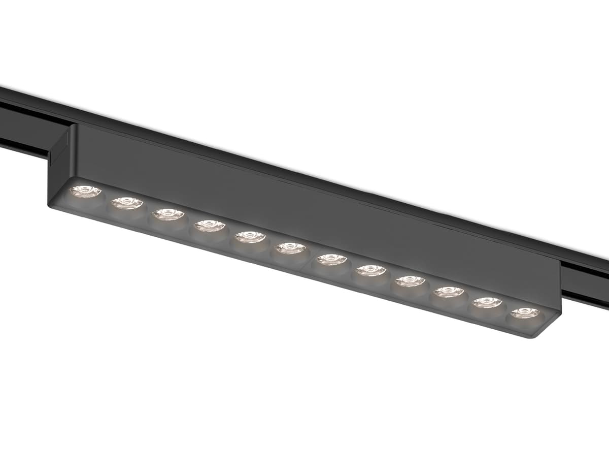 Светильник светодиодный трековый для шинопровода Magnetic Ultra Slim 48V GV1409 BK черный IP20 12W 4200K 48V 24° 230*26*24 Ambrella Light 4