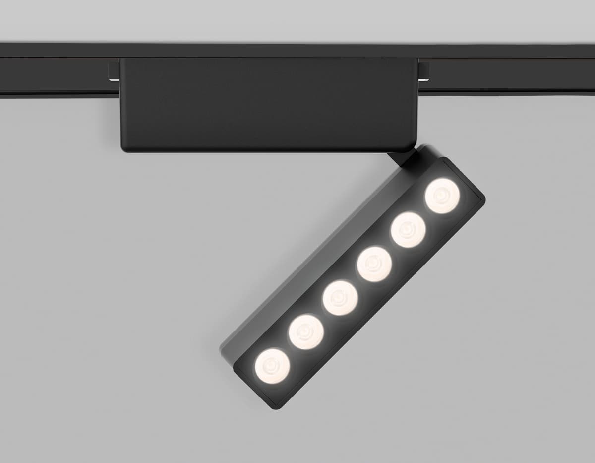 Светильник светодиодный трековый для шинопровода Magnetic Ultra Slim 48V GV1469 BK черный IP20 6W 4200K 48V 24° 122*26*80 Ambrella Light 6