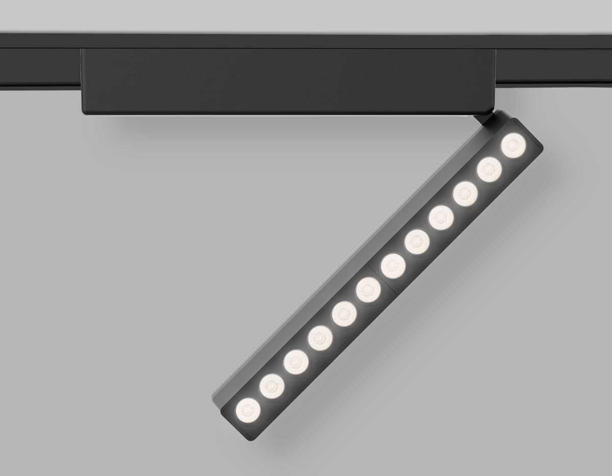 Светильник светодиодный трековый для шинопровода Magnetic Ultra Slim 48V GV1474 BK черный IP20 12W 4200K 48V 24° 230*26*80 Ambrella Light 6