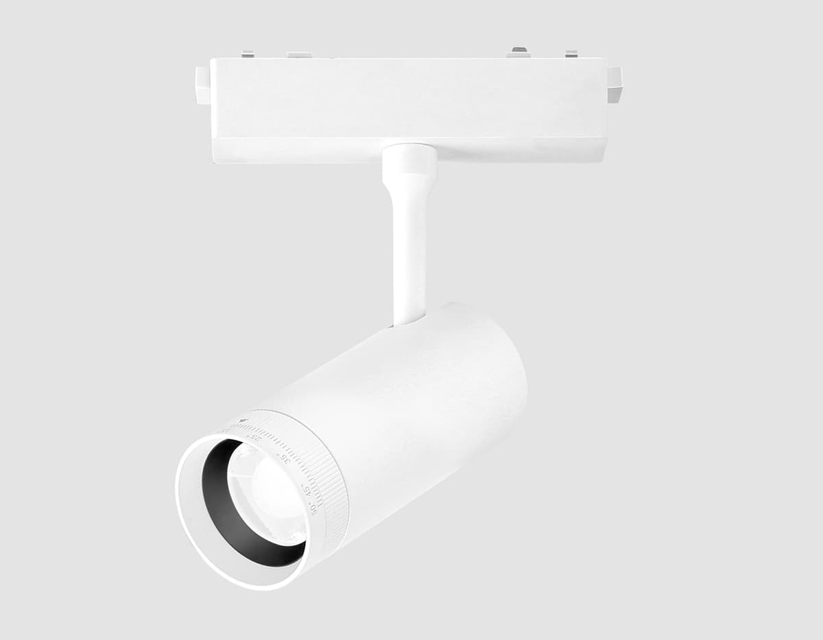 Трековый светильник ZOOM 15-51° поворотный 4200K Magnetic Ultra Slim 48V GV1570 WH белый IP20 10W 4200K 48V 15-51° D55*185 Ambrella Light 10