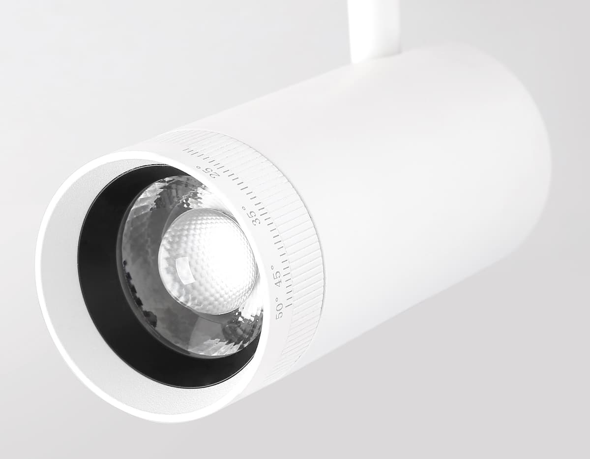 Трековый светильник ZOOM 15-51° поворотный 4200K Magnetic Ultra Slim 48V GV1570 WH белый IP20 10W 4200K 48V 15-51° D55*185 Ambrella Light 11