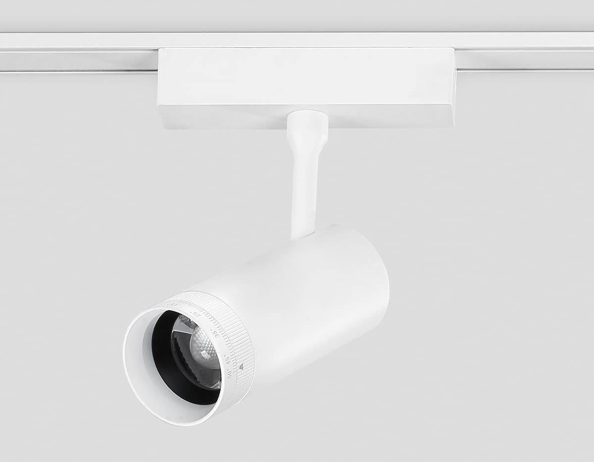 Трековый светильник ZOOM 15-51° поворотный 4200K Magnetic Ultra Slim 48V GV1570 WH белый IP20 10W 4200K 48V 15-51° D55*185 Ambrella Light 9