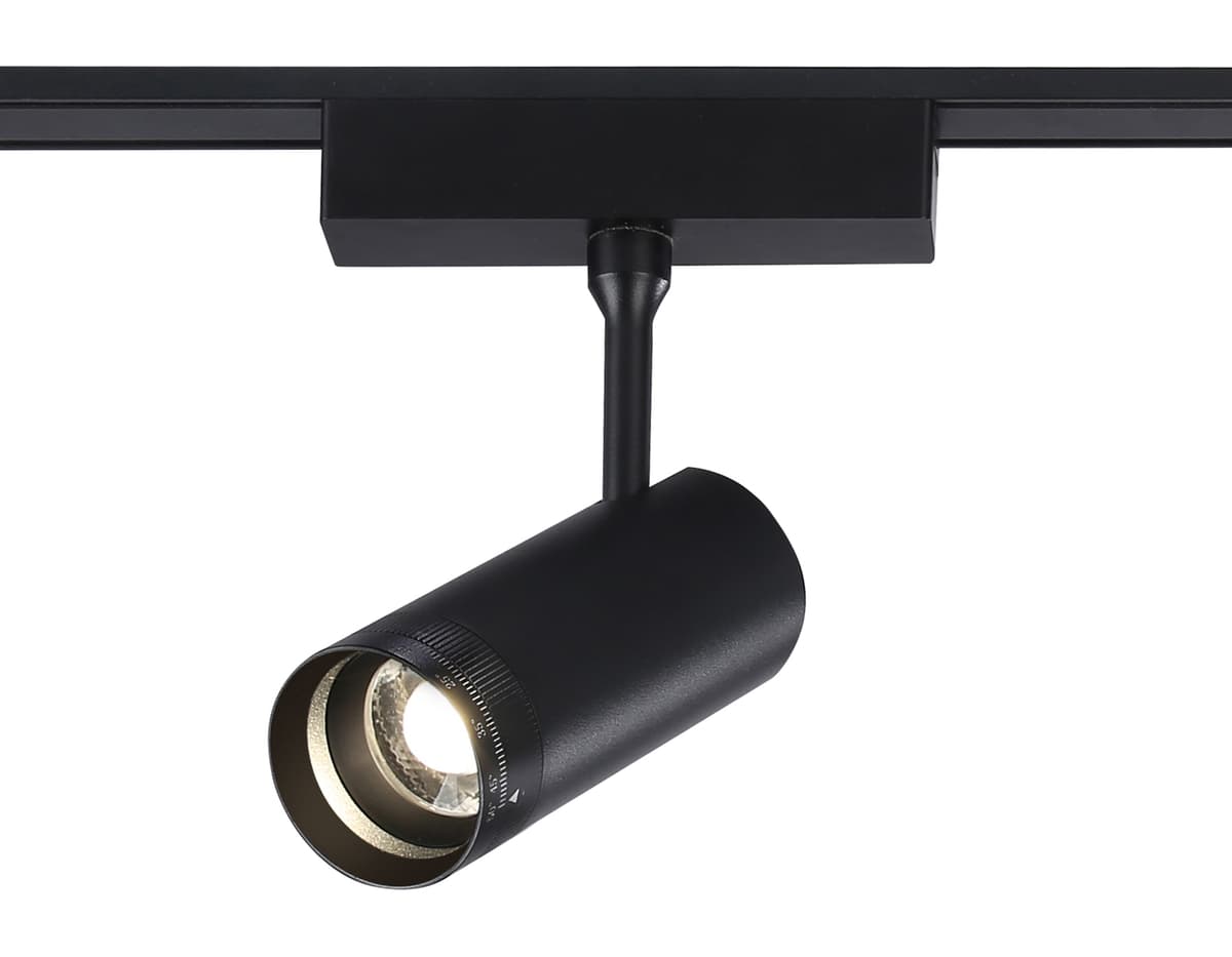 Трековый светильник ZOOM 15-51° поворотный 4200K Magnetic Ultra Slim 48V GV1571 BK черный IP20 10W 4200K 48V 15-51° D55*185 Ambrella Light 8
