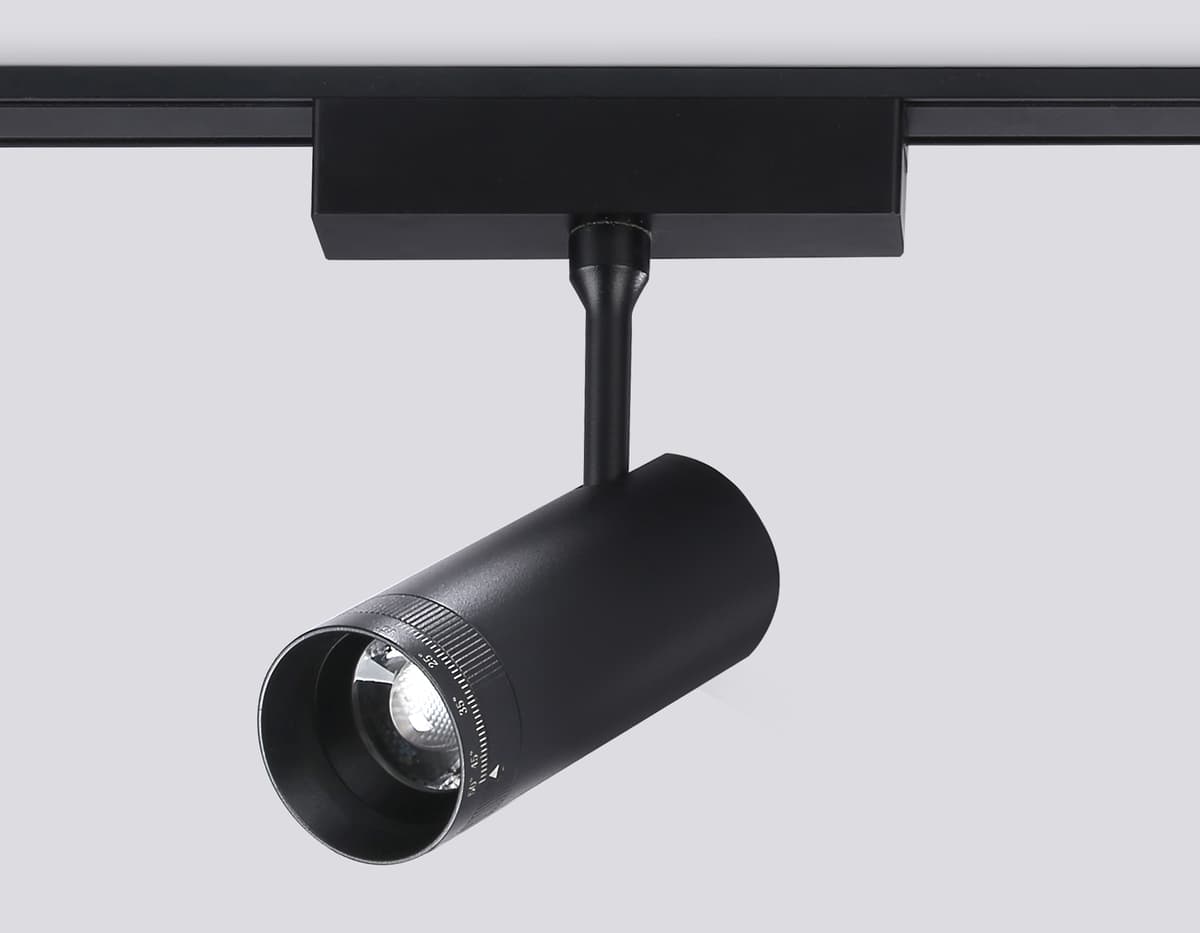 Трековый светильник ZOOM 15-51° поворотный 4200K Magnetic Ultra Slim 48V GV1571 BK черный IP20 10W 4200K 48V 15-51° D55*185 Ambrella Light 9