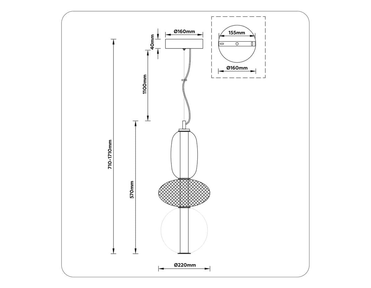 Подвесной светодиодный светильник LH11008 BK/FR черный/белый матовый 24W 3000K D220*570 Ambrella Light 14
