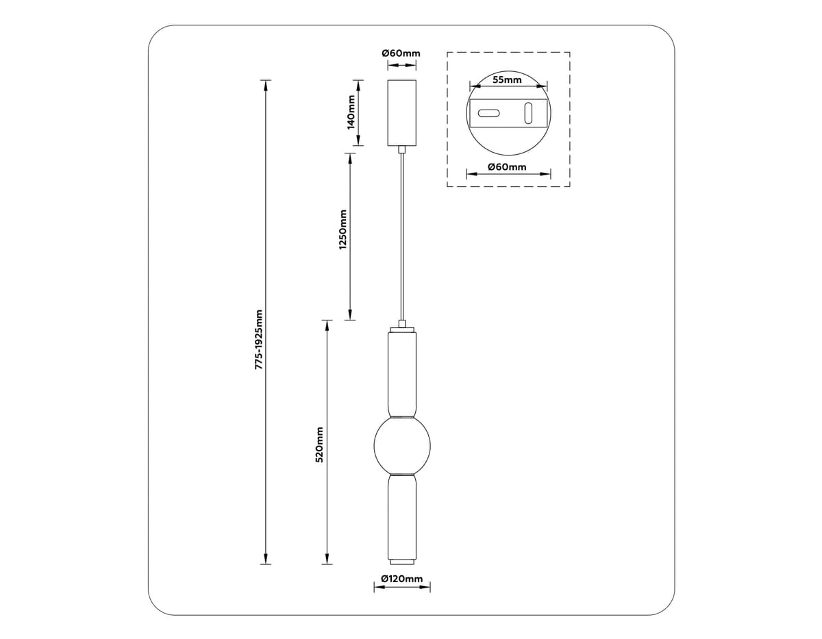 Подвесной светодиодный светильник LH11023 BK/SM черный/дымчатый 17W 3000K D120*520 Ambrella Light 14