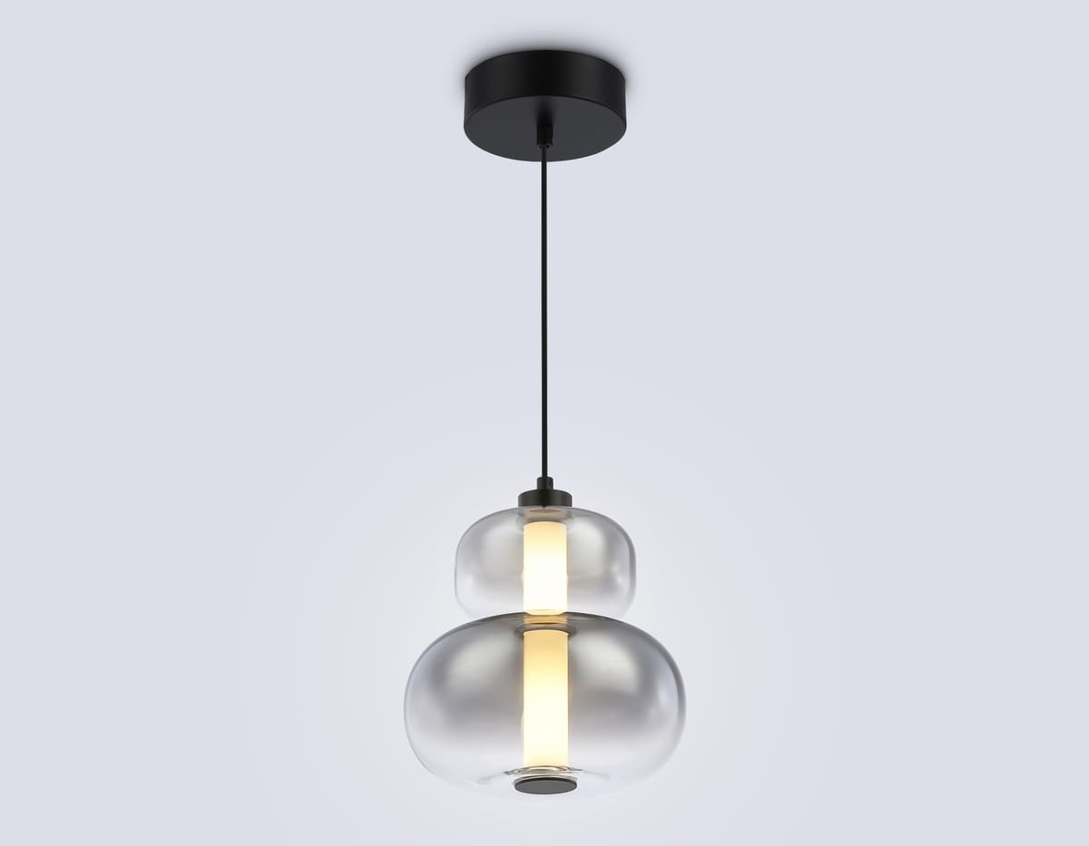 Подвесной светодиодный светильник LH11052 BK/SM черный/дымчатый 12W 3000K D230*265 Ambrella Light 10