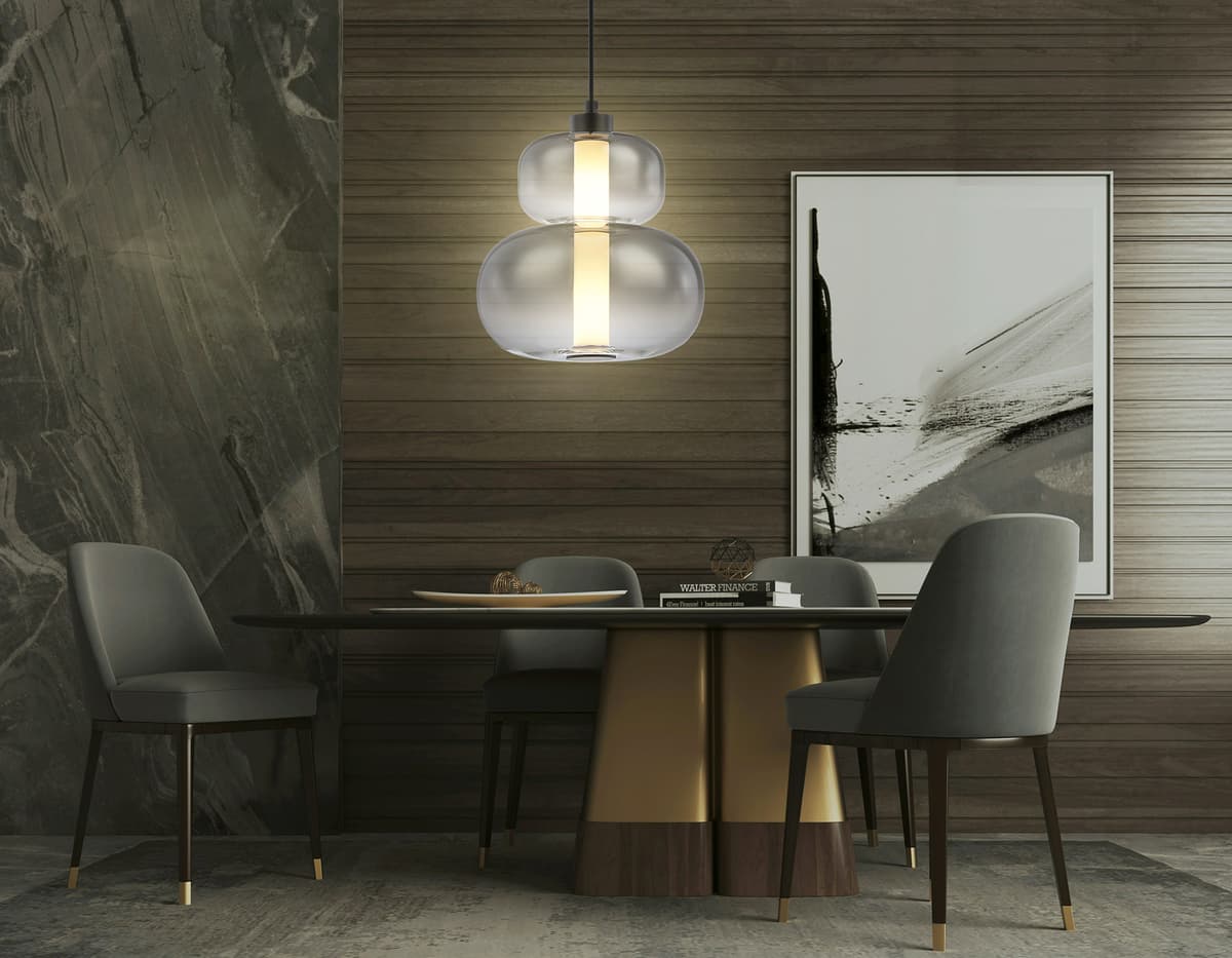 Подвесной светодиодный светильник LH11052 BK/SM черный/дымчатый 12W 3000K D230*265 Ambrella Light 13