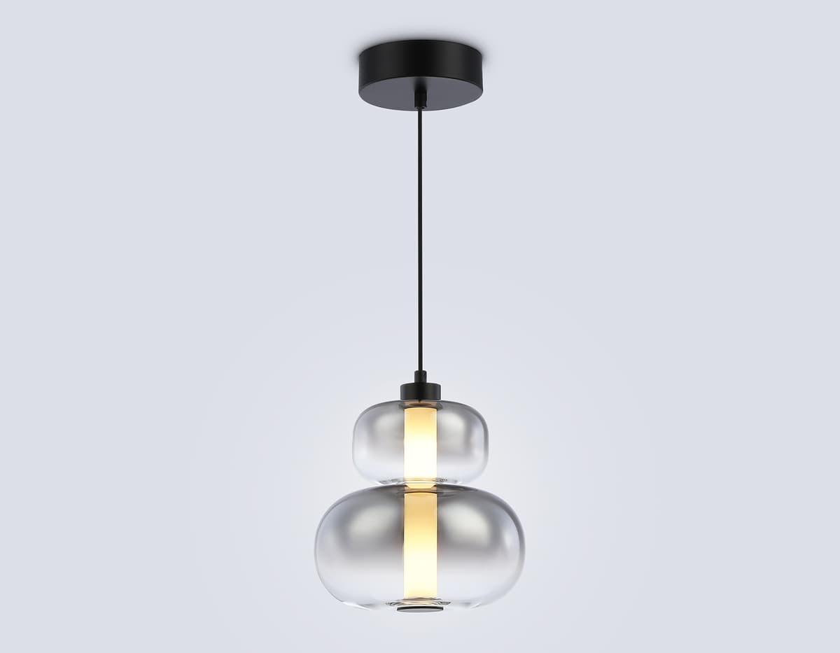 Подвесной светодиодный светильник LH11052 BK/SM черный/дымчатый 12W 3000K D230*265 Ambrella Light 9