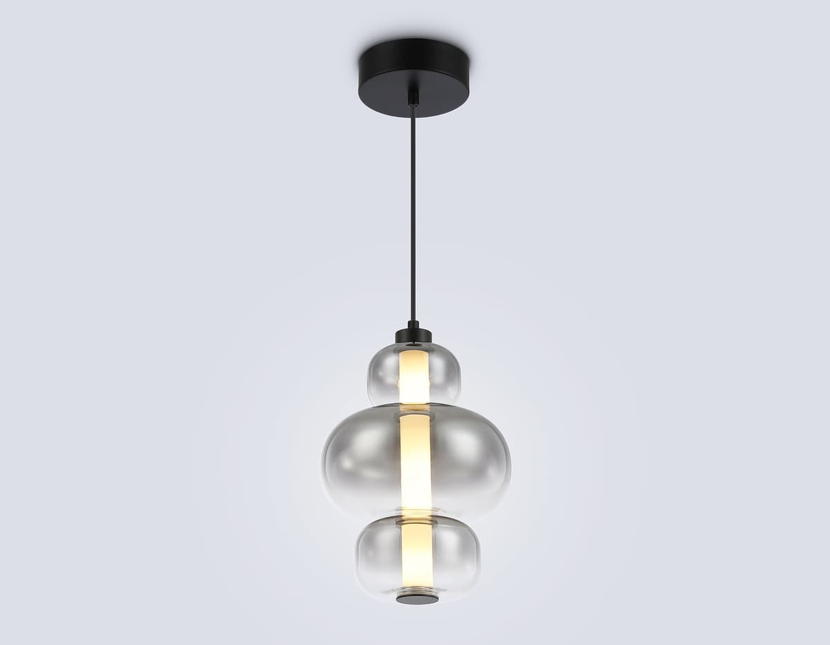 Подвесной светодиодный светильник LH11057 BK/SM черный/дымчатый 18W 3000K D230*350 Ambrella Light 10