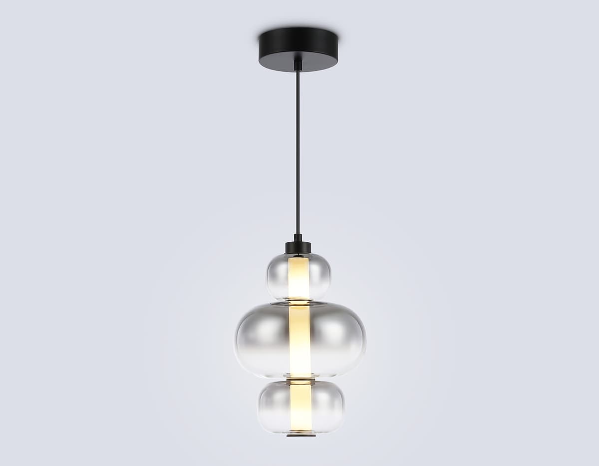 Подвесной светодиодный светильник LH11057 BK/SM черный/дымчатый 18W 3000K D230*350 Ambrella Light 9