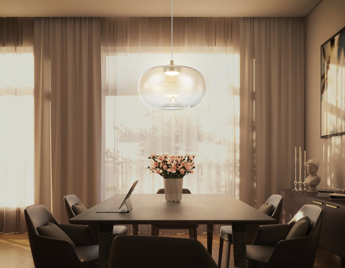 Подвесной светодиодный светильник LH11083 BS/TI латунь/янтарь 4W 3000K D180*130 Ambrella Light 13