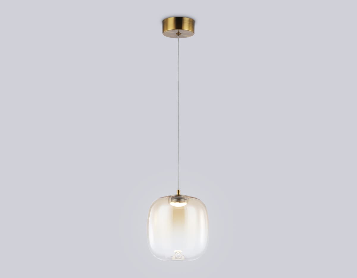 Подвесной светодиодный светильник LH11093 BS/TI латунь/янтарь 4W 3000K D150*170 Ambrella Light 10