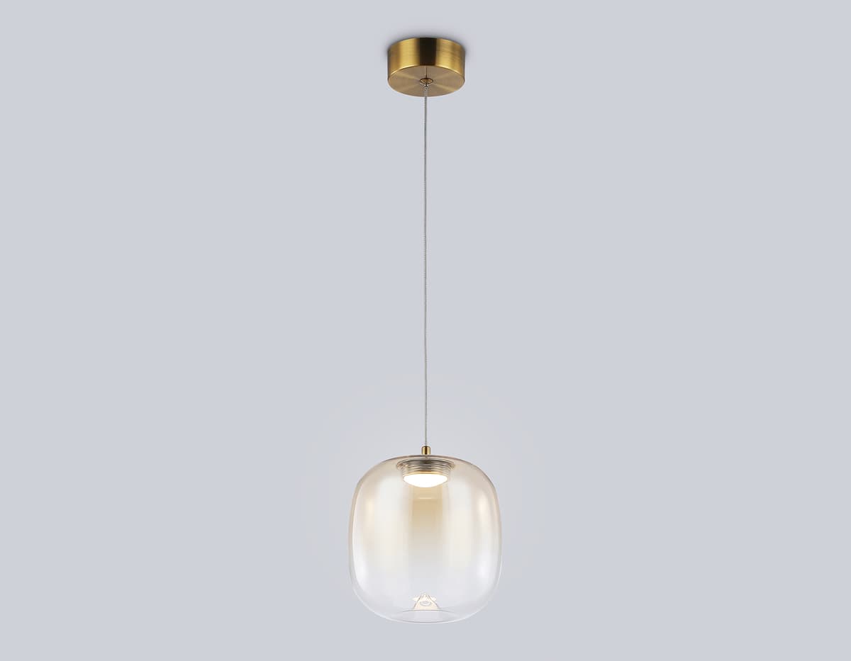 Подвесной светодиодный светильник LH11093 BS/TI латунь/янтарь 4W 3000K D150*170 Ambrella Light 11