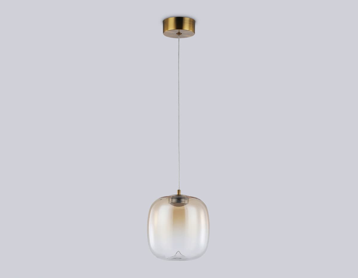 Подвесной светодиодный светильник LH11093 BS/TI латунь/янтарь 4W 3000K D150*170 Ambrella Light 12