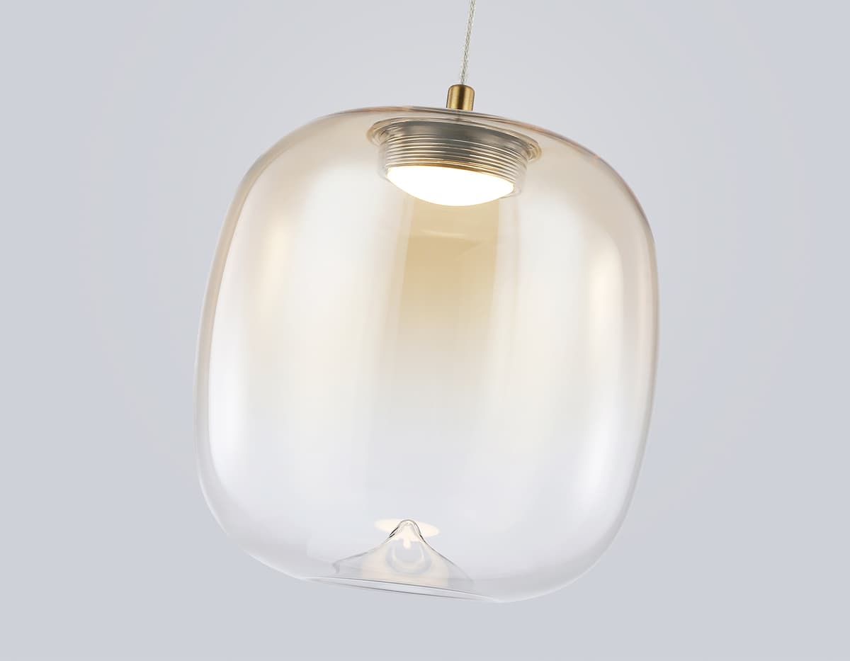 Подвесной светодиодный светильник LH11093 BS/TI латунь/янтарь 4W 3000K D150*170 Ambrella Light 14