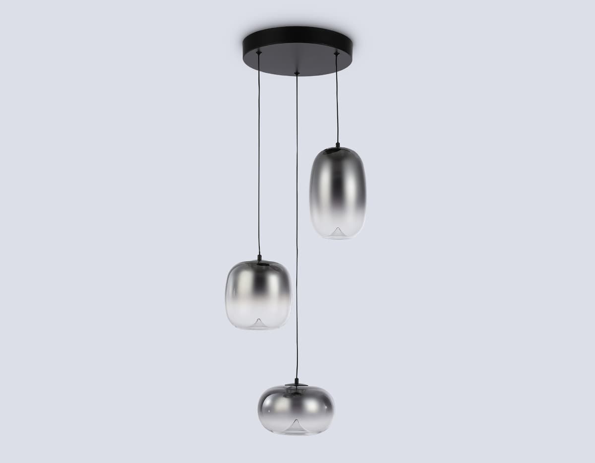 Подвесной светодиодный светильник LH11099/3 BK/SM черный/дымчатый 12W 3000K D350*1505 Ambrella Light 12
