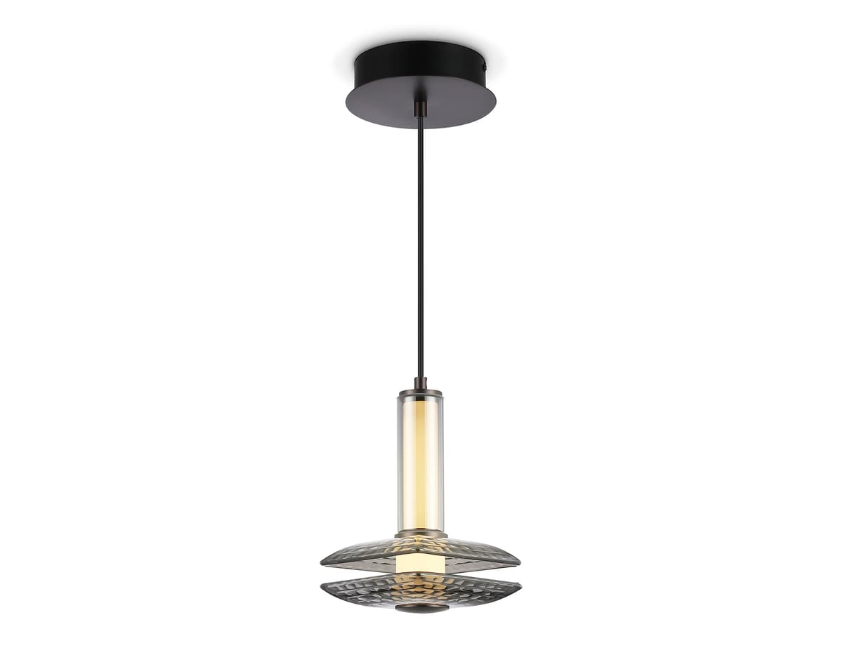Подвесной светодиодный светильник LH31003 GR/SM серый/дымчатый 10W 3000K 150*150*240 Ambrella Light 8