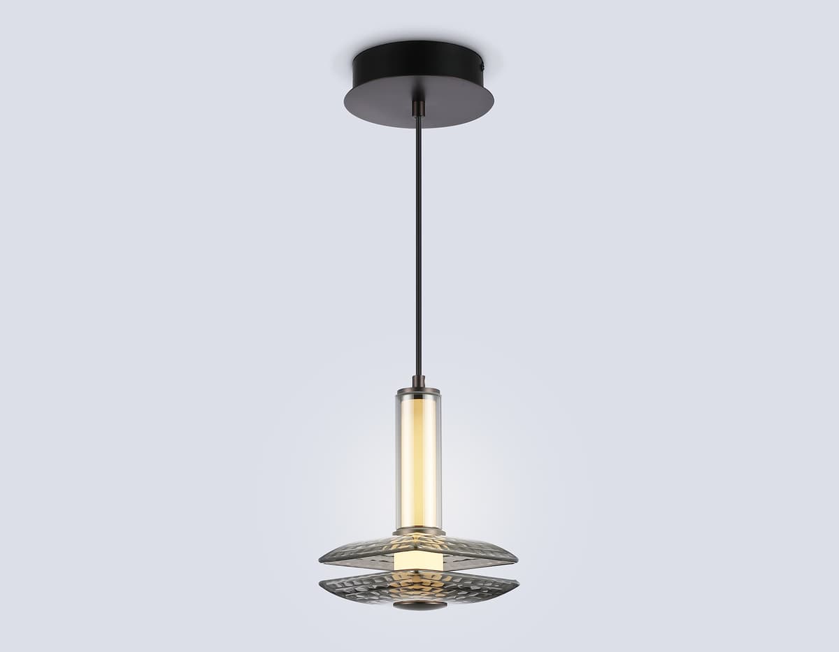 Подвесной светодиодный светильник LH31003 GR/SM серый/дымчатый 10W 3000K 150*150*240 Ambrella Light 9