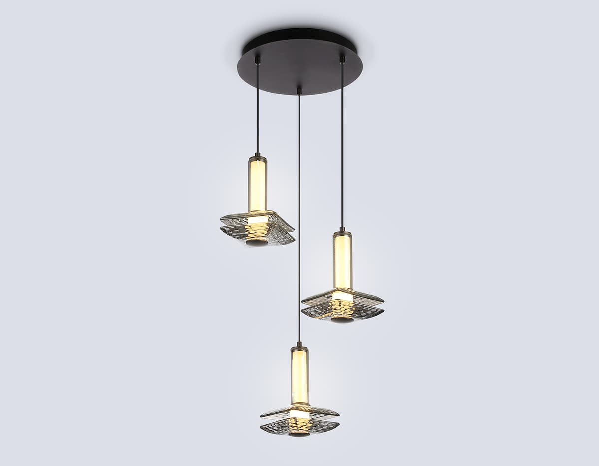 Подвесной светодиодный светильник LH31012/3 GR/SM серый/дымчатый 35W 3000K D450*1790 Ambrella Light 9