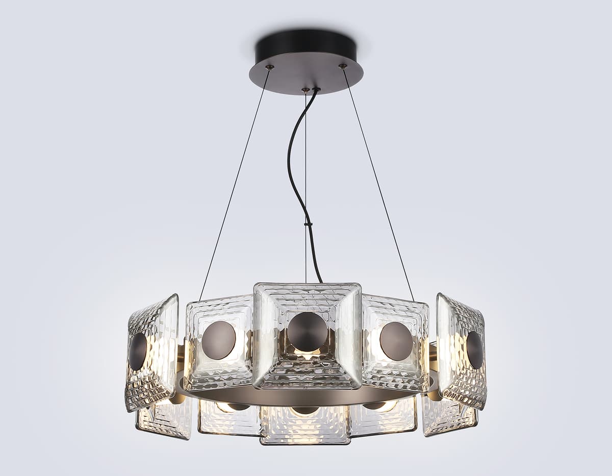 Подвесная светодиодная люстра LH31024 GR/SM серый/дымчатый 56W 3000K D570*150 Ambrella Light 10