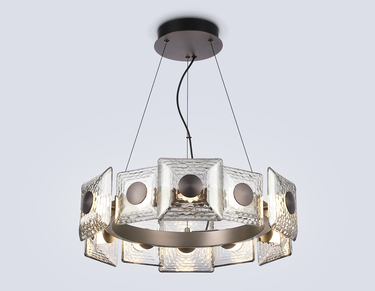 Подвесная светодиодная люстра LH31024 GR/SM серый/дымчатый 56W 3000K D570*150 Ambrella Light 11