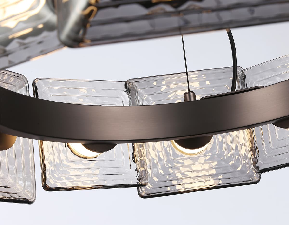 Подвесная светодиодная люстра LH31024 GR/SM серый/дымчатый 56W 3000K D570*150 Ambrella Light 14