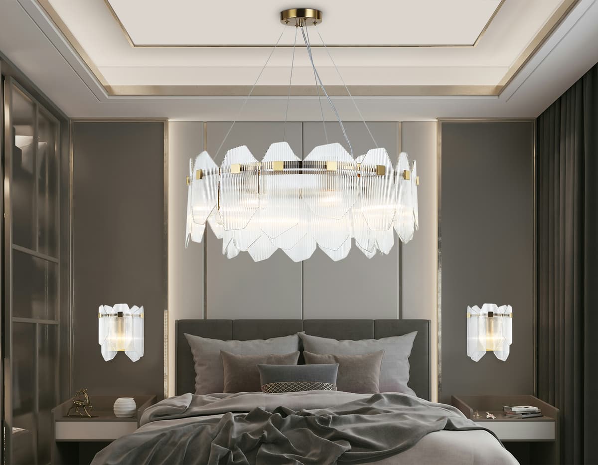 Подвесные люстры LH31253/8 BS/CL латунь/прозрачный E14*8 max 40W D650*270 Ambrella Light 16