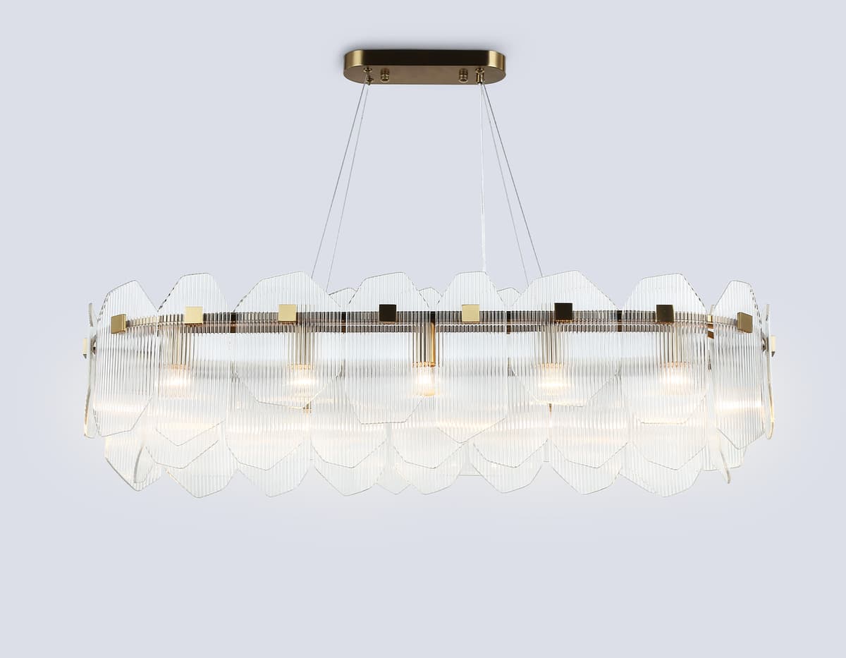 Подвесные люстры LH31255/12 BS/CL латунь/прозрачный E14*12 max 40W 1000*340*270 Ambrella Light 14