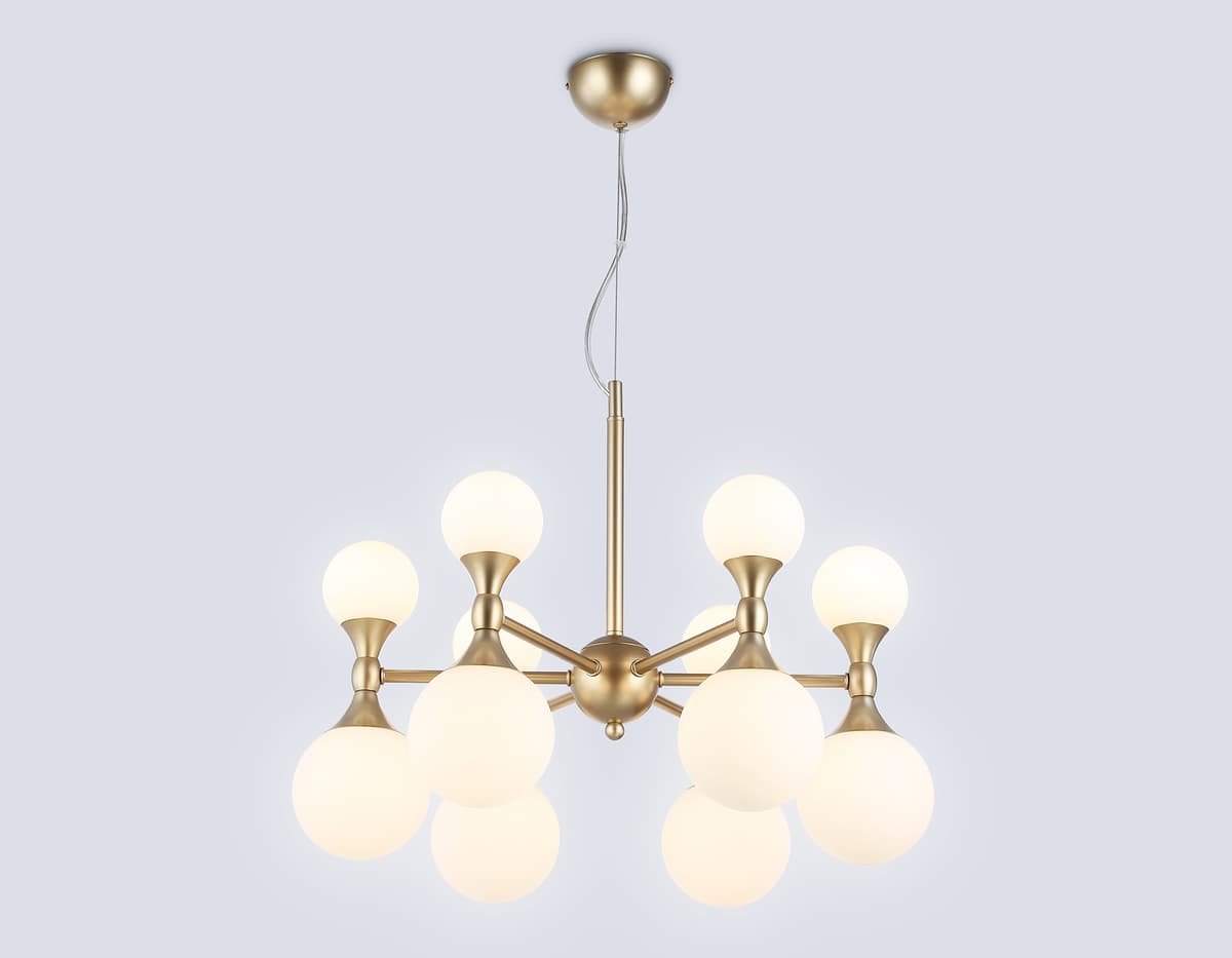 Подвесная люстра LH51050/12 GD/FR золото/белый матовый G9*12 max 28W D550*450 Ambrella Light 10
