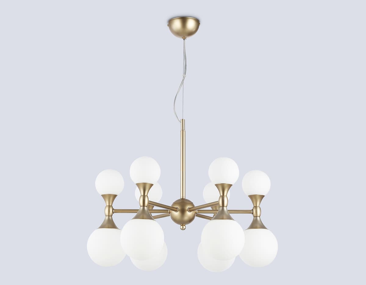 Подвесная люстра LH51050/12 GD/FR золото/белый матовый G9*12 max 28W D550*450 Ambrella Light 11