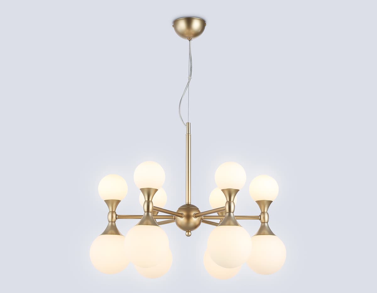 Подвесная люстра LH51050/12 GD/FR золото/белый матовый G9*12 max 28W D550*450 Ambrella Light 9
