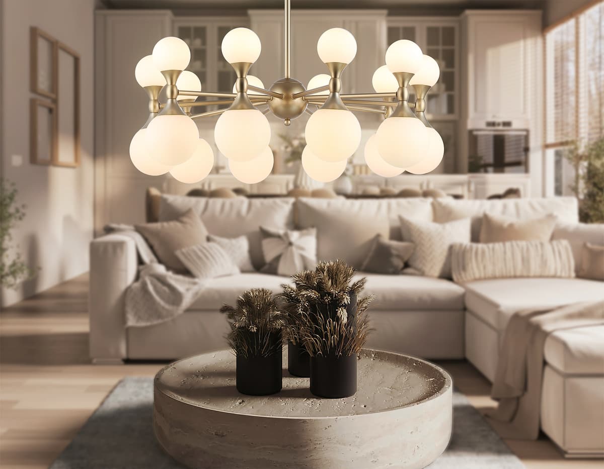 Подвесная люстра LH51051/20 GD/FR золото/белый матовый G9*20 max 28W D750*460 Ambrella Light 13