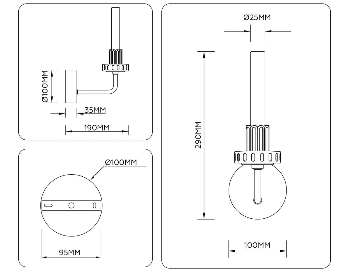 Настенный светодиодный светильник LH53128 GD/WH/GB золото/белый/серо-синий 2W 3000K 100*190*290 Ambrella Light 16