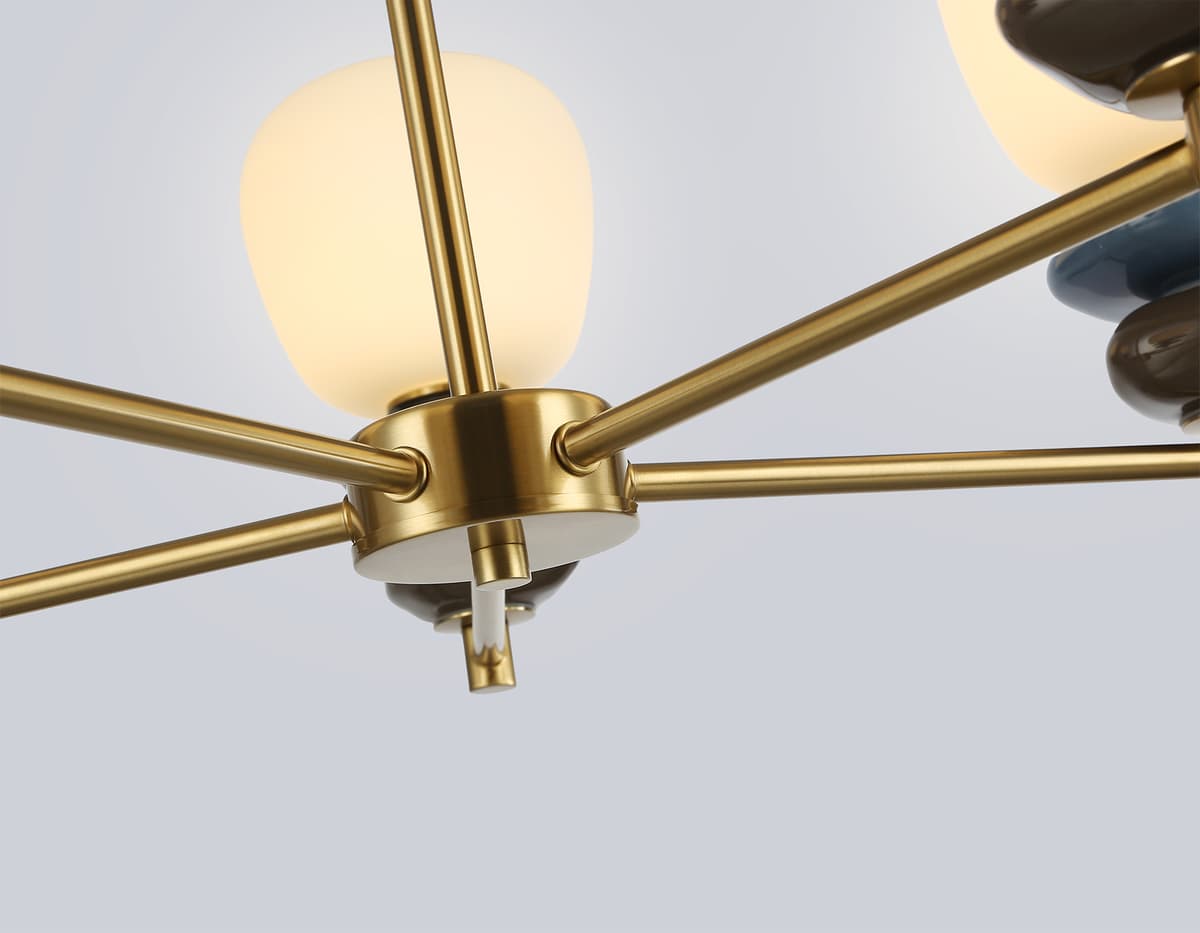 Люстра светодиодная на штанге LH53164/5 SB/WH бронза/белый 40W 3000K D650*900 Ambrella Light 16