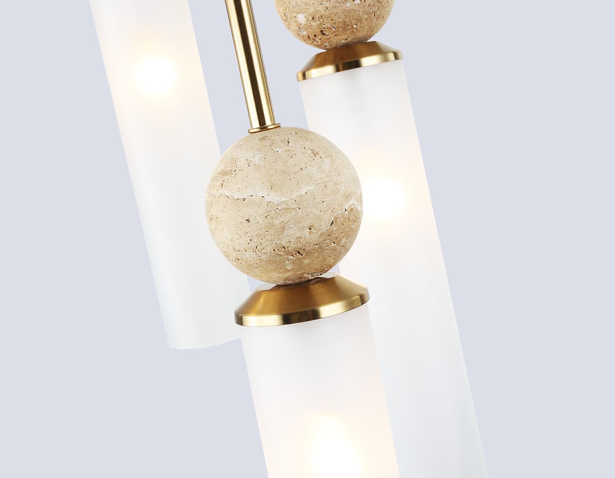 Подвесной светильник LH53259/5 BS/FR латунь/белый матовый E14*5 max 40W D330*1200 Ambrella Light 16