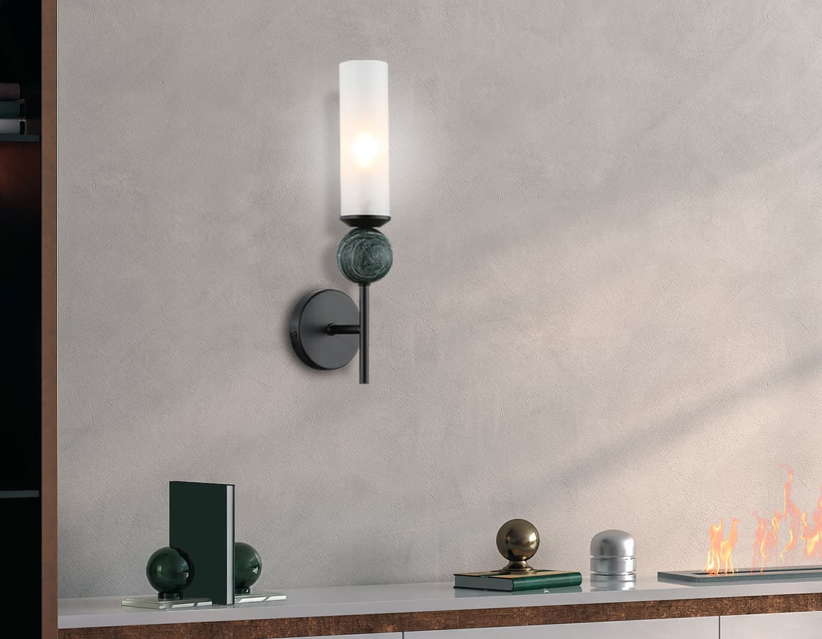 Настенный светильник с мрамором LH53276 BK/WH черный/белый E14 max 40W 110*100*400 Ambrella Light 11