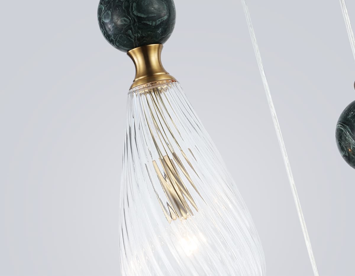 Подвесной светильник с мрамором LH53290/3 BS/CL латунь/прозрачный E14*3 max 40W D335*2150 Ambrella Light 10