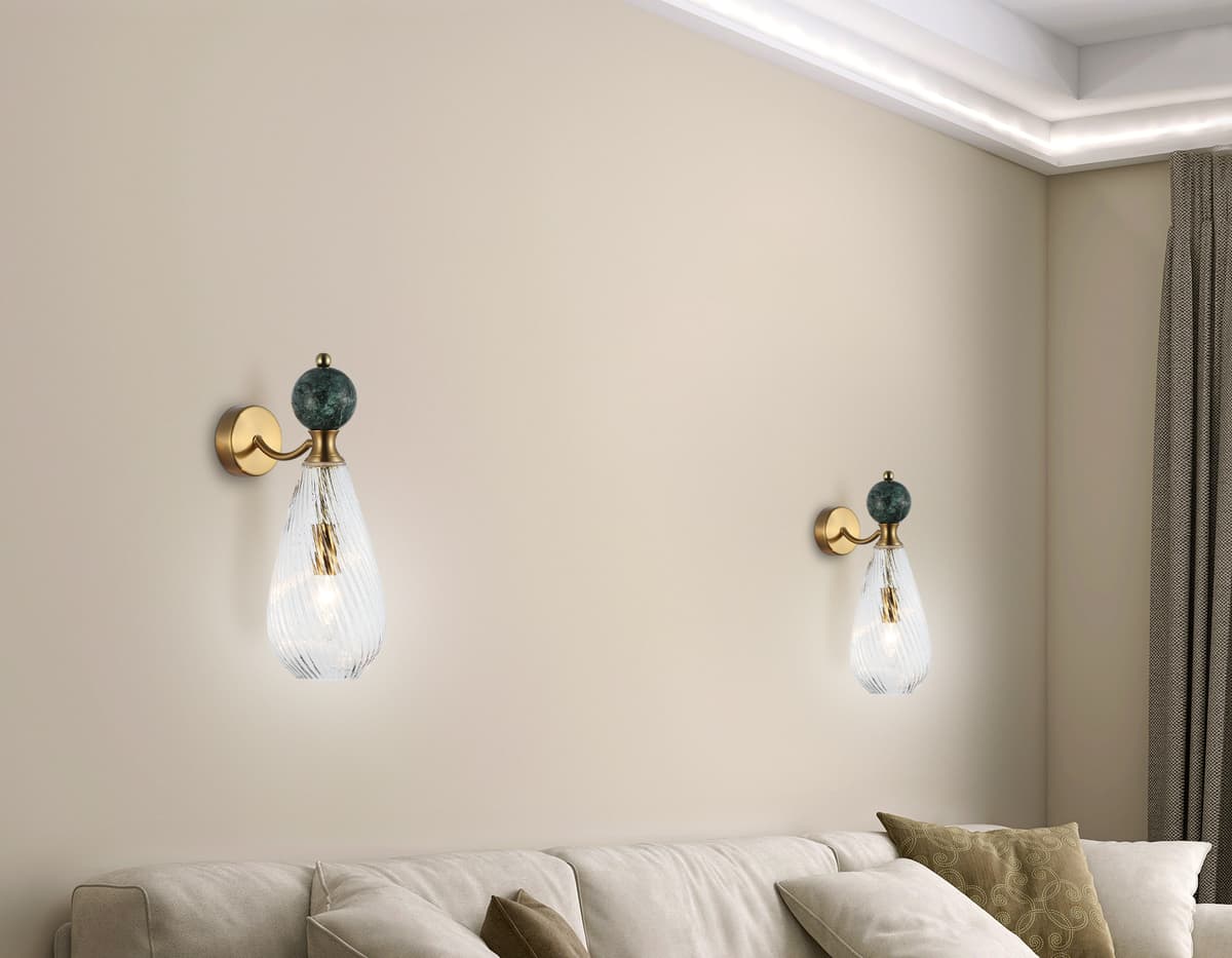 Настенный светильник с мрамором LH53294 BS/CL латунь/прозрачный E14 max 40W 200*125*345 Ambrella Light 11