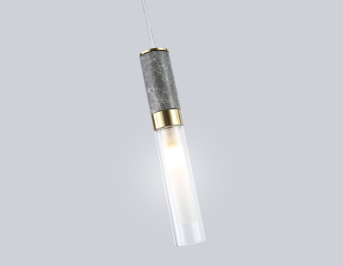 Подвесной светильник с мрамором LH53350 GD/CL/WH золото/прозрачный/белый G9 max 40W D60*1800 Ambrella Light 10