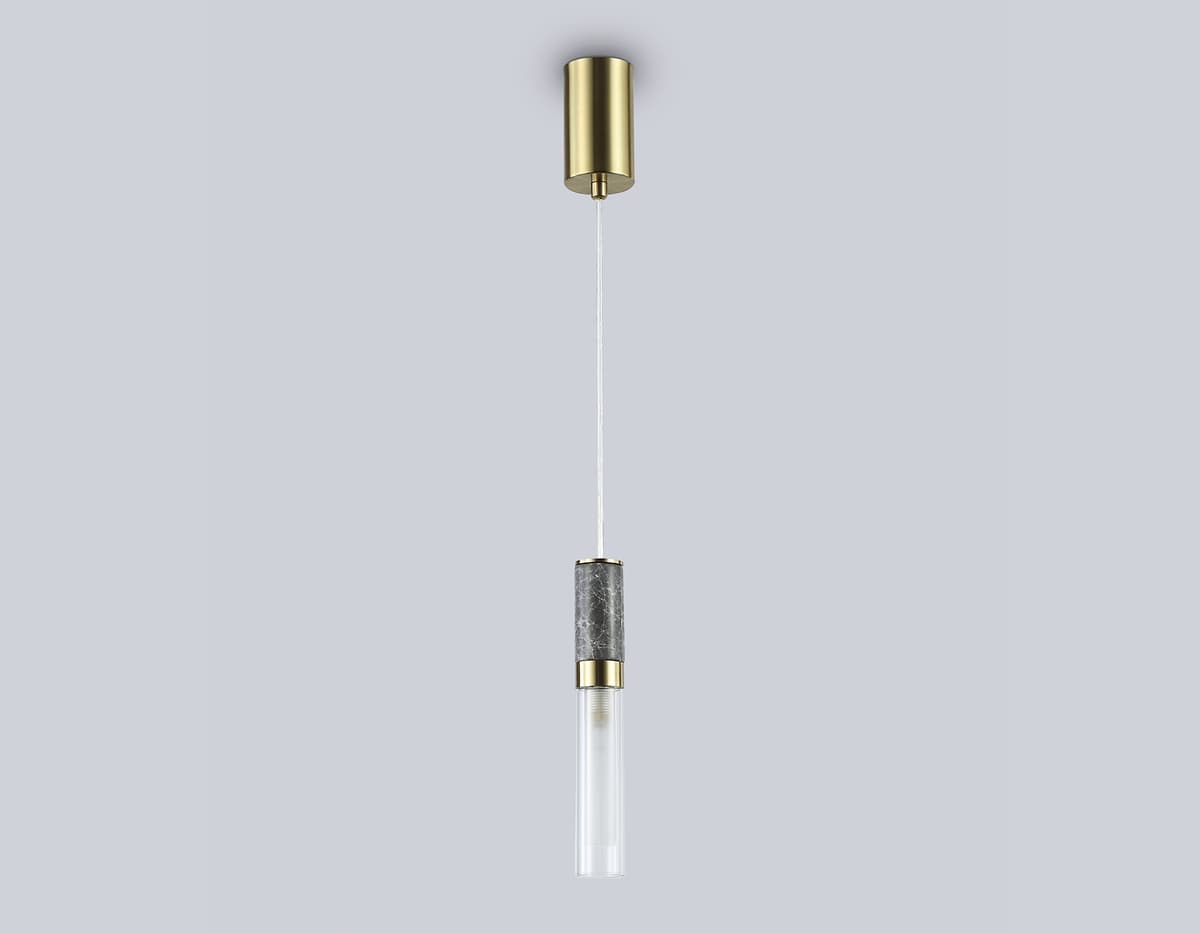 Подвесной светильник с мрамором LH53350 GD/CL/WH золото/прозрачный/белый G9 max 40W D60*1800 Ambrella Light 9